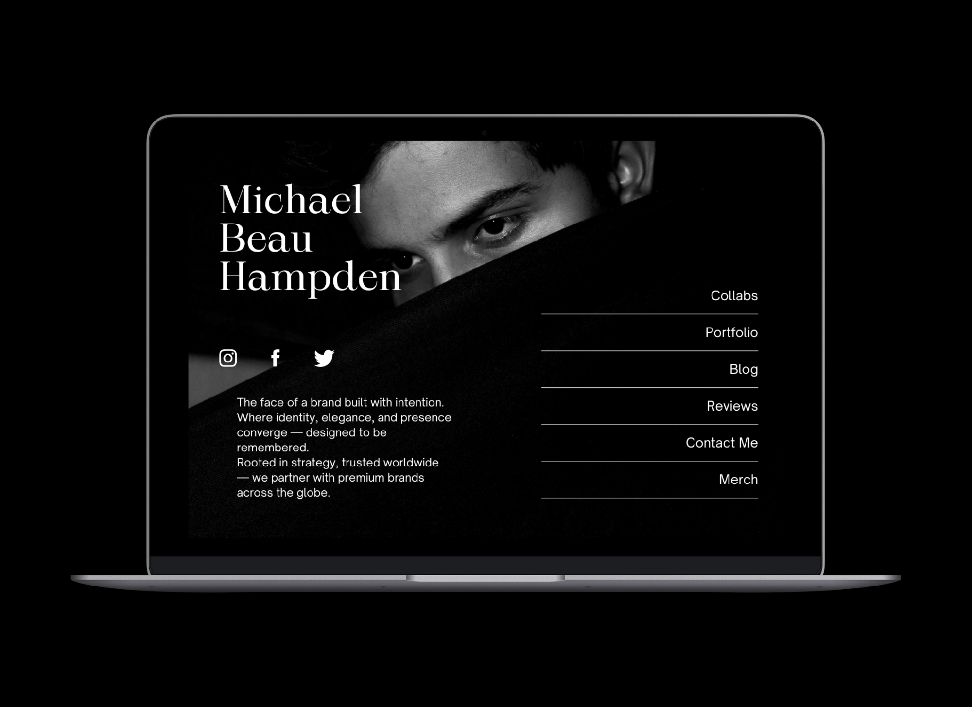 Luxury Website Design Showcase – Raven Design House Laptop mockup displaying a modern, luxury website homepage with bold typography and intentional layout, designed for a premium brand presence.