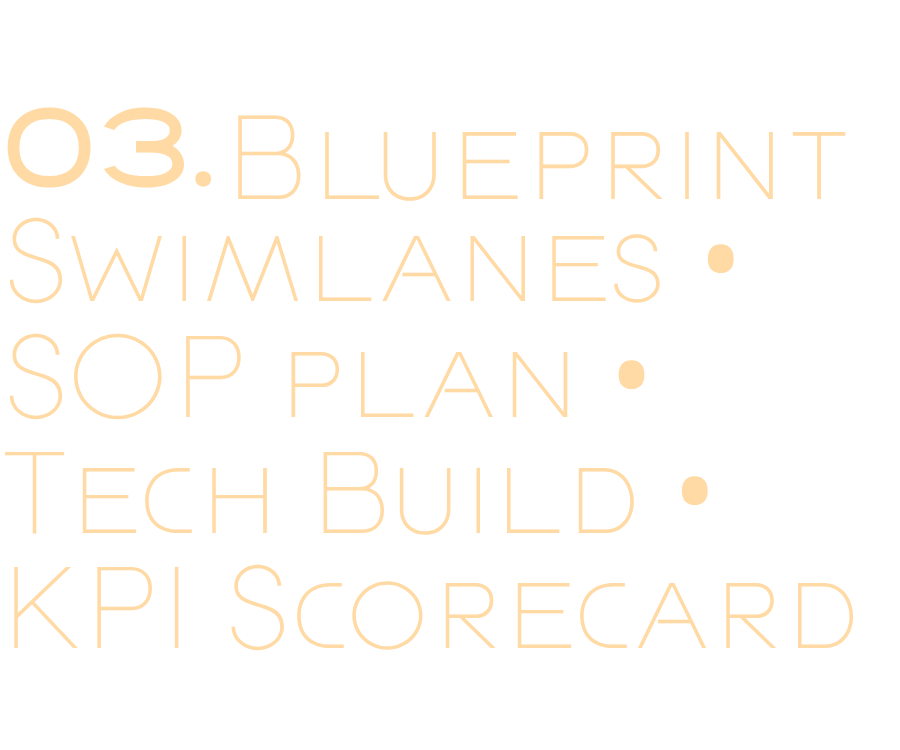 Swimlanes SOP plan Tech architecture KPI Scorecard